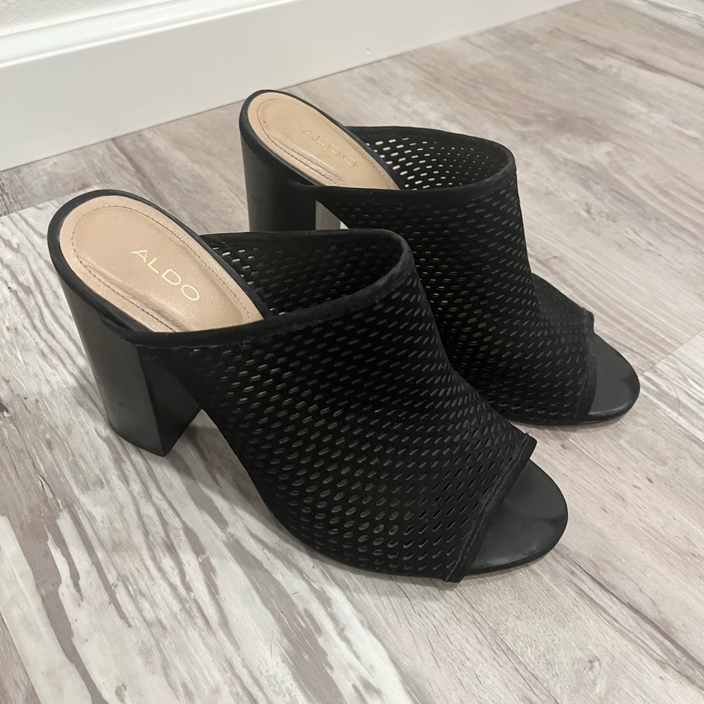 ALDO Black Open Toe Mule